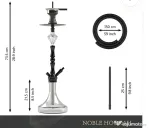 Set complet de shisha hookah XL, sticlă transparentă și inălțimea de 73,5 cm.