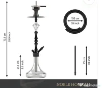 Set complet de shisha hookah XL, sticlă transparentă și inălțimea de 73,5 cm. 