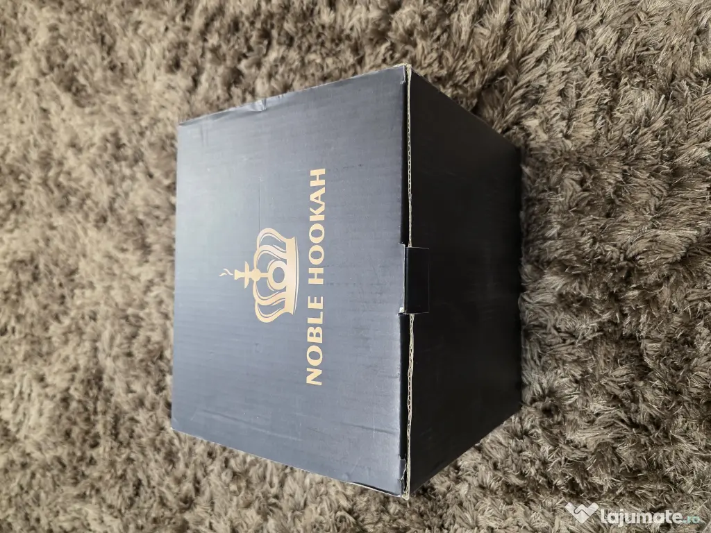 Set complet de shisha hookah XL, sticlă transparentă și inălțimea de 73,5 cm.