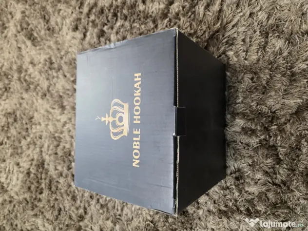 Set complet de shisha hookah XL, sticlă transparentă și inălțimea de 73,5 cm.