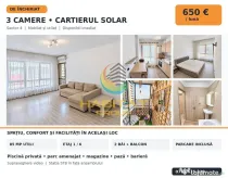 Închiriere 3 camere Cartierul Solar Parcare