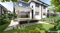 Casă modernă 192 mp, 6 camere, Living, Bucatarie, ansamblu