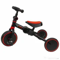 Tricicleta pliabila 2 in 1 pentru copii, reglabila, negru-rosu / ZTS8483 