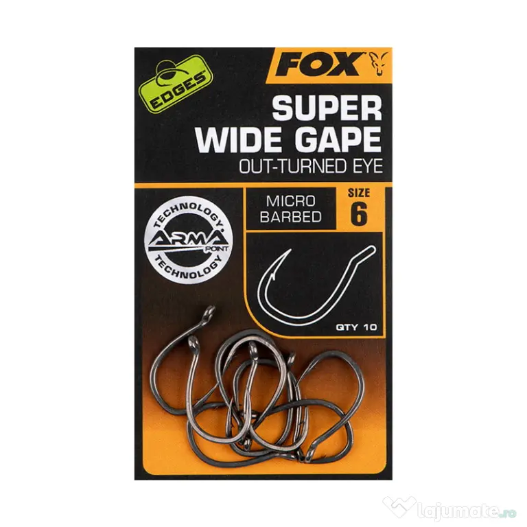 Carlige Fox Edges Armapoint Super Wide Gape (OuttuRNed Eye) - Size 5