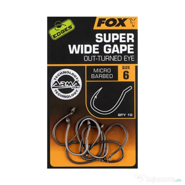 Carlige Fox Edges Armapoint Super Wide Gape (OuttuRNed Eye) - Size 5