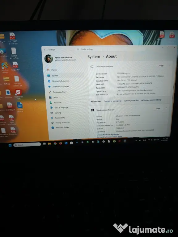 Laptop Dell Vostro 3500 1TB RAM 24 GB