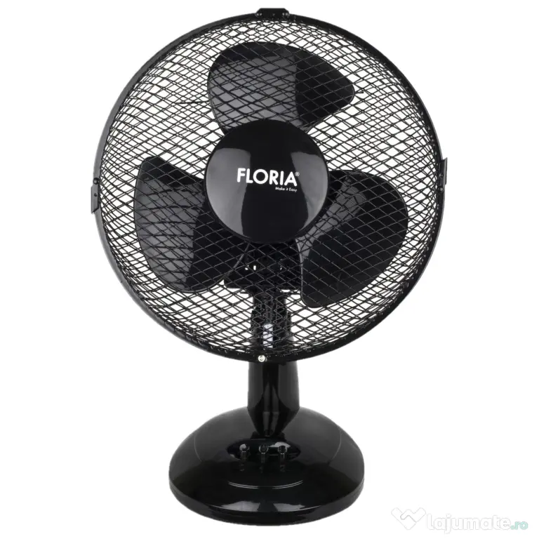 Ventilator de birou Floria, Diametru 26 cm, Putere 25 W, 2 viteze, Functie oscilare / ZLN 1211