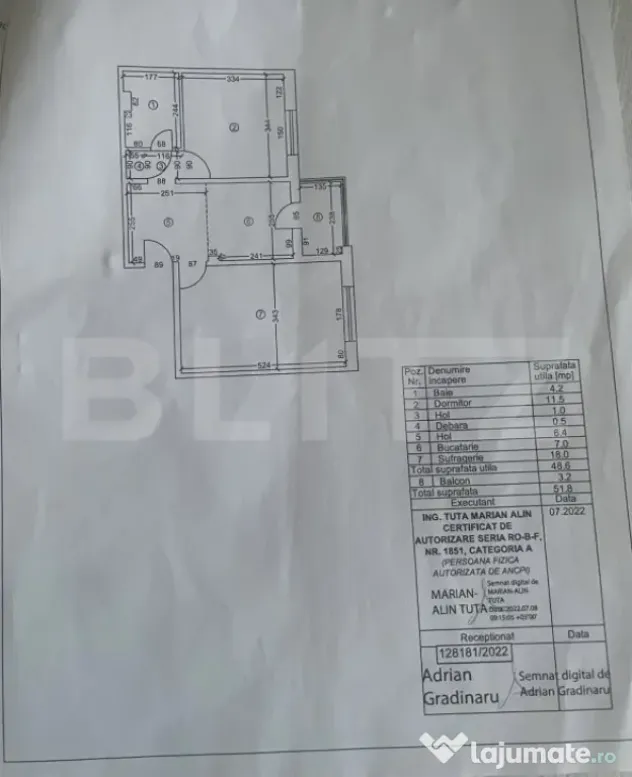 Apartament 2 camere decomandat, 52mp, Rovine, zona Borcanu - Craiova (Dolj)
