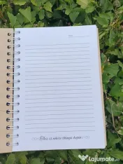 Agendă A5 din lemn „I Design The Life I Love” – copertă reutilizabilă, 80 foi 