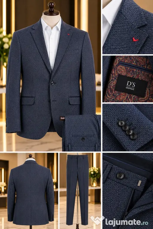 Costum bărbătesc D'S Damat – albastru, mărimea 50 – NOU