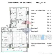 Apartament 3 camere premium, 76 mp utili + blacon!