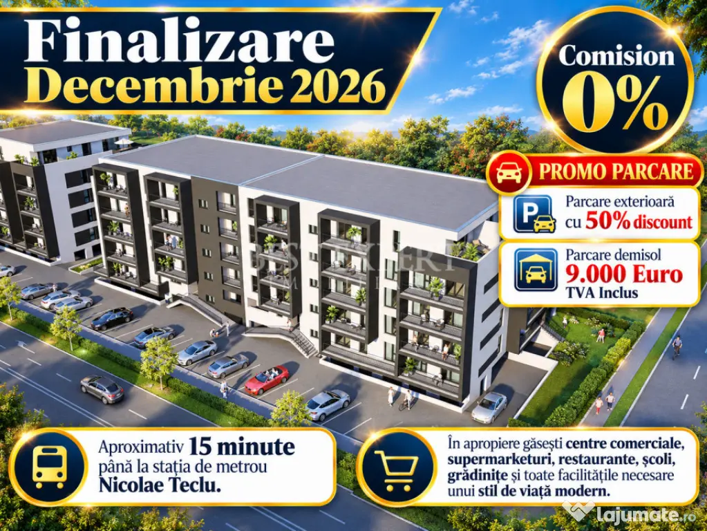 2 Camere Direct Dezvoltator|Incalzire in Pardoseala| Parcare - Bucuresti (Bucuresti-Ilfov)