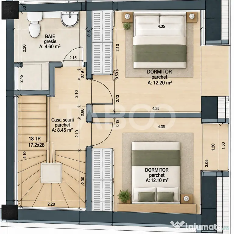 Apartament 76 mp la cheie intabulat si loc de parcare in zon - Sibiu (Sibiu)