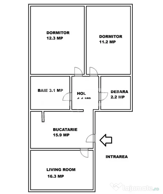Apartament decomandat de vanzare 3 camere pivnita Vasile Aar - Sibiu (Sibiu)