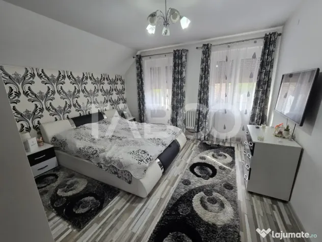 Casa mobilata de vanzare 150 mpu teren 450 mp garaj Piata Cl - Sibiu (Sibiu)