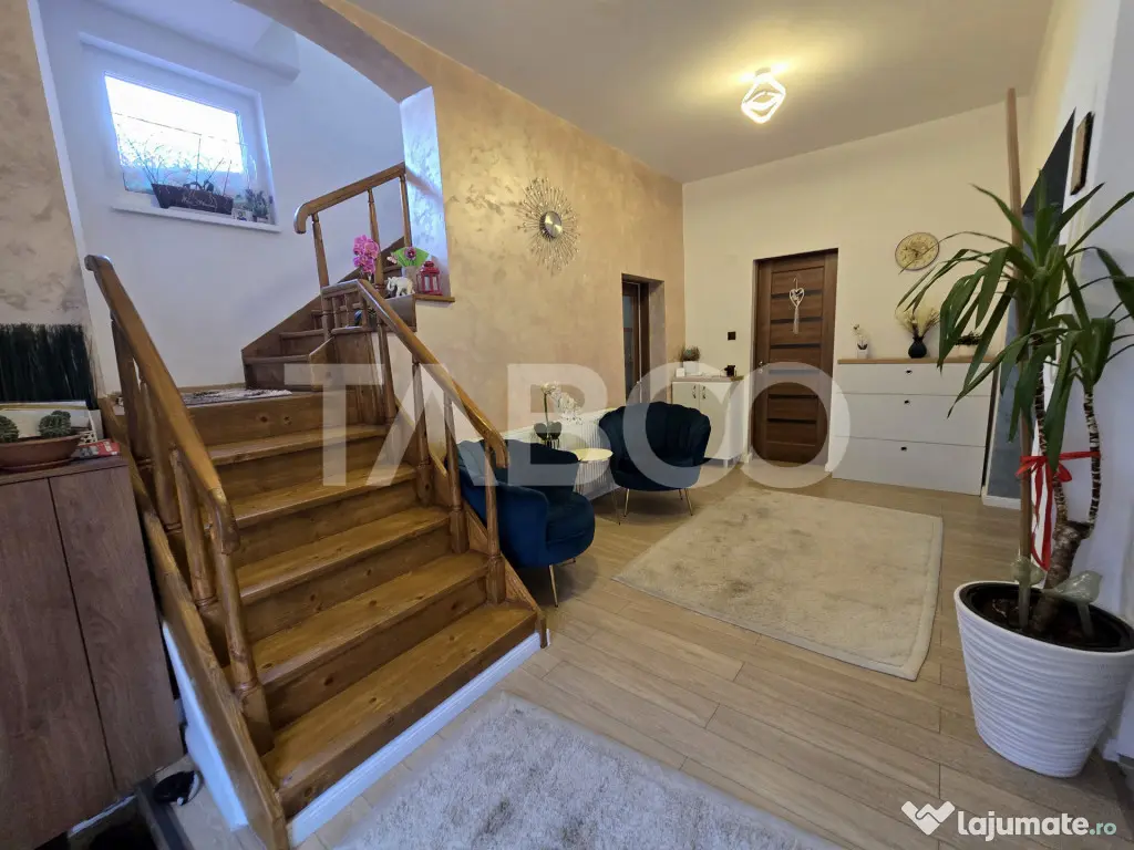 Casa mobilata de vanzare 150 mpu teren 450 mp garaj Piata Cl - Sibiu (Sibiu)