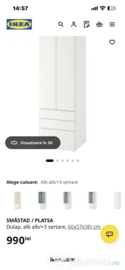 Mobilier dormitor Ikea pentru fete