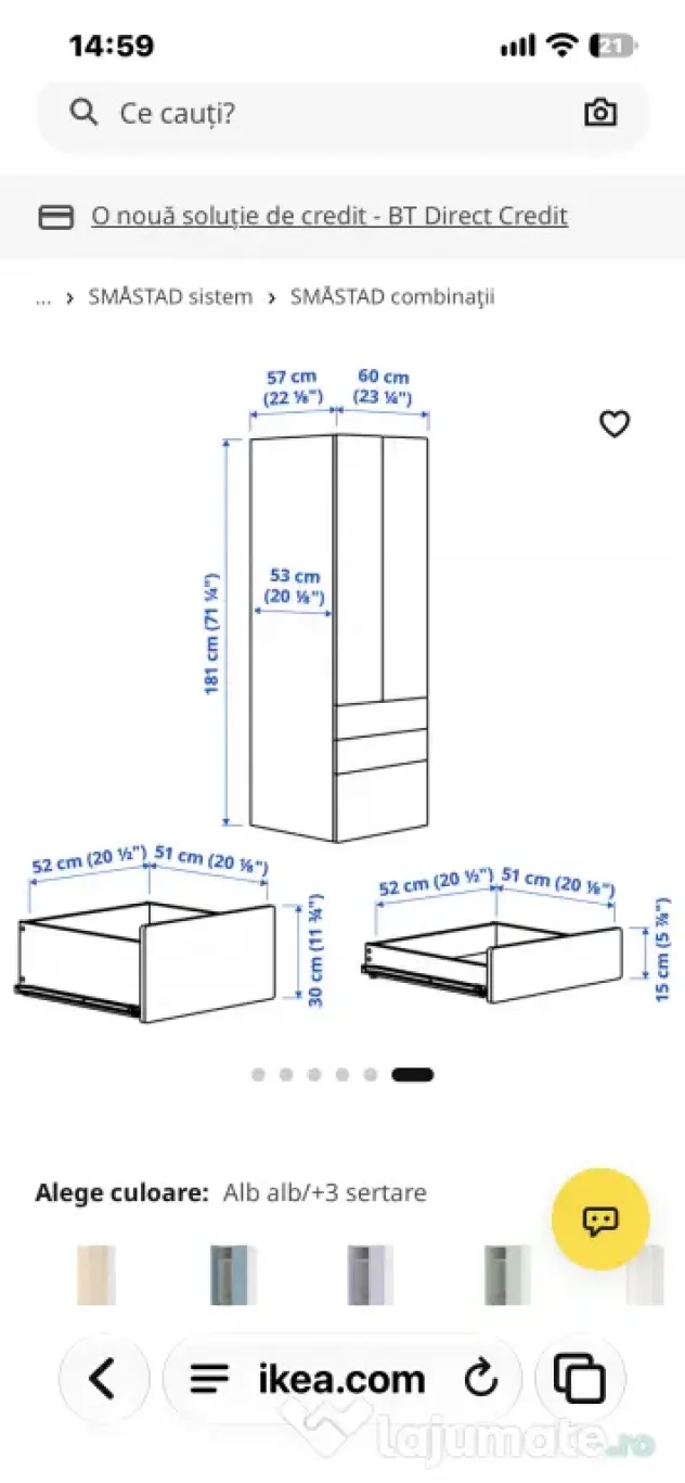 Mobilier dormitor Ikea pentru fete