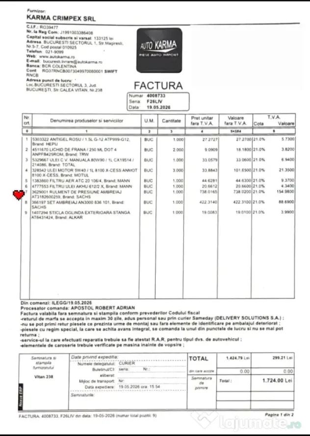 Cilindru receptor Rulment de presiune opel corsa E 2016 1.4 benzina
