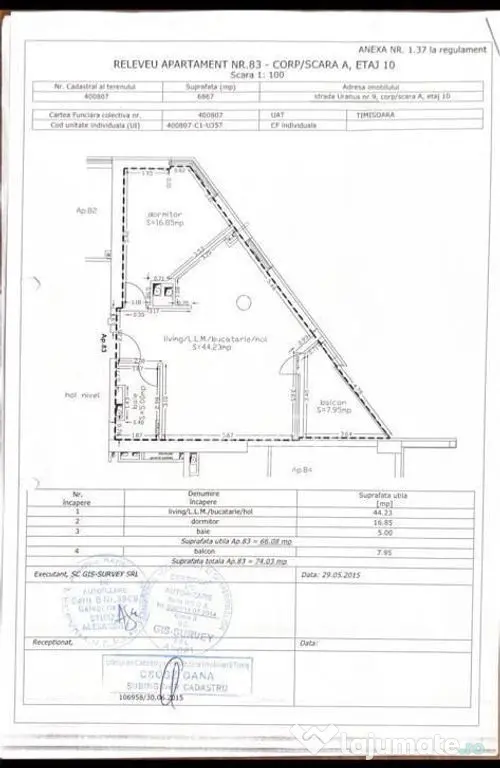 Apartament 2 camere | Etaj 10 | 66 mp utili + terasa 8 mp | Centrala - Timisoara (Timis)