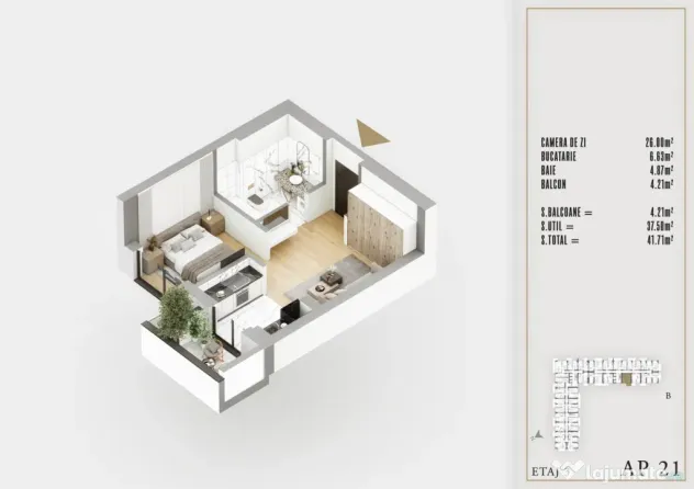 Mutare imediata | An 2026 | Garsoniera 42 mp | Upper premium - Bucuresti (Bucuresti-Ilfov)
