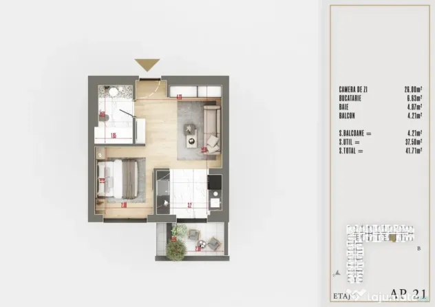 Mutare imediata | An 2026 | Garsoniera 42 mp | Upper premium - Bucuresti (Bucuresti-Ilfov)