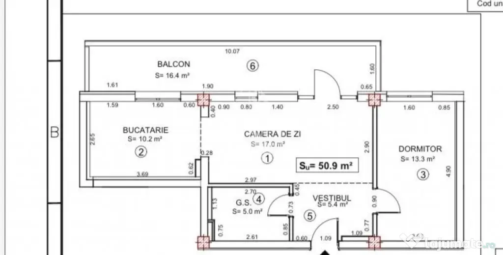 Apartament cu 2 camere de vanzare,Terasa 17 mp,Torontalului,Timisoara - Timisoara (Timis)
