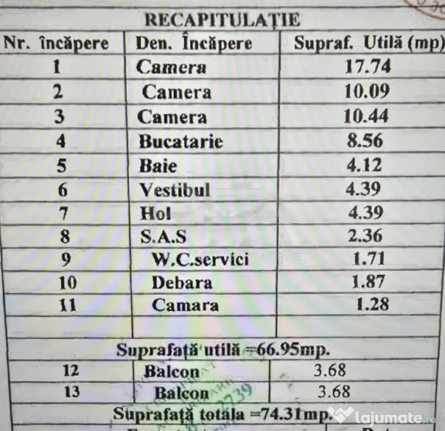 3 camere, et 7/10, 74 mp, bloc 1979-Pacii, Str Barsanesti - Bucuresti (Bucuresti-Ilfov)