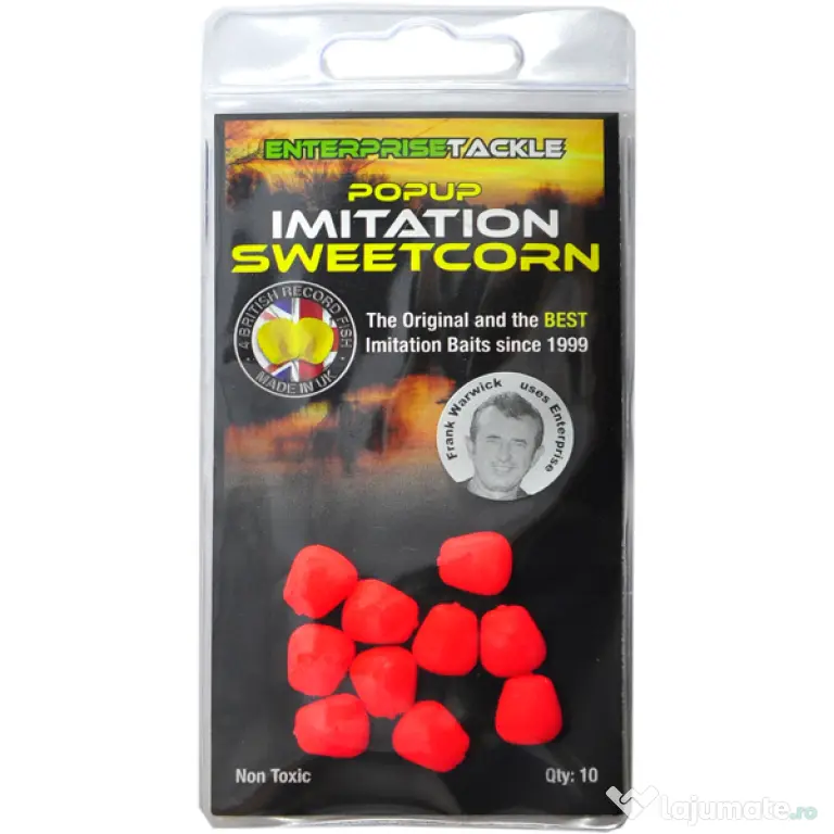 ENTERPRISE TACKLE POPUP SWEETCORN FLUORO RED 10buc.