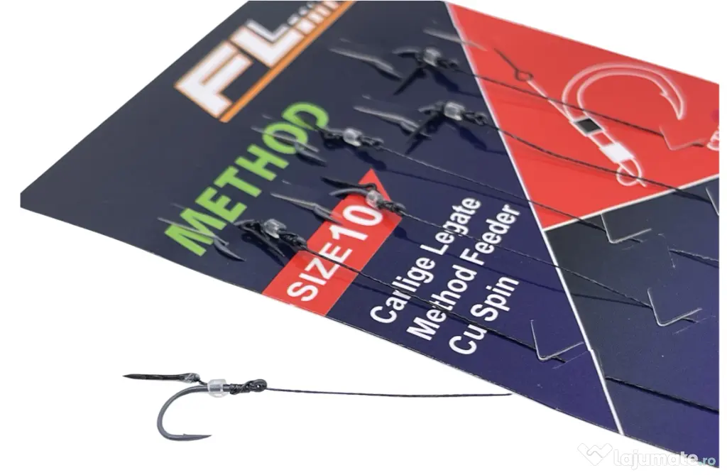 FL SET RIGURI FL METHOD FEEDER CU SPIN 7mm, CARLIG METHOD CU BARBETA, 6buc Nr. 8