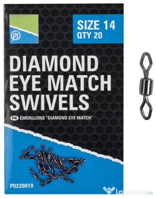 PRESTON VARTEJ PRESTON DIAMOND EYE MATCH SWIVELS, 20 buc/plic Nr 10
