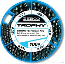 ZEBCO SET PLUMBI ALICE ZEBCO SPLIT SHOT ASSORTMENT FINE 100G, 0.25G – 1.20G