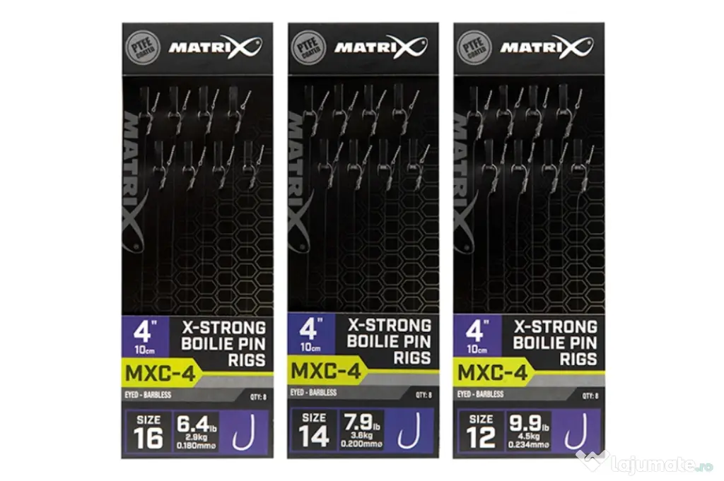 MATRIX RIGURI MATRIX MXC-4 BARBLESS X-STRONG BOILIE PIN, 10cm, 8buc Nr 12