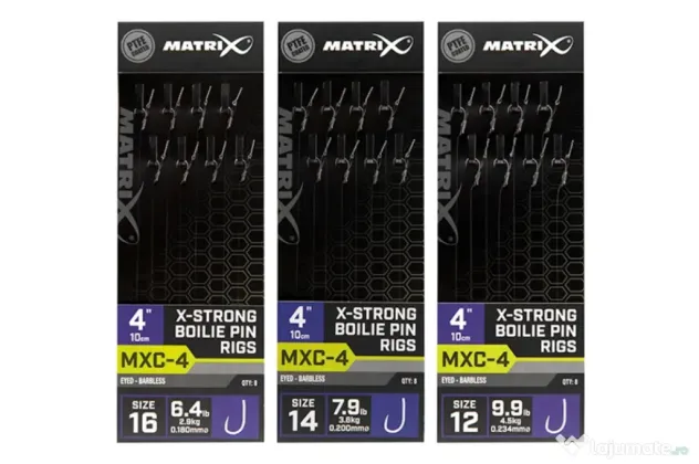 MATRIX RIGURI MATRIX MXC-4 BARBLESS X-STRONG BOILIE PIN, 10cm, 8buc Nr 12