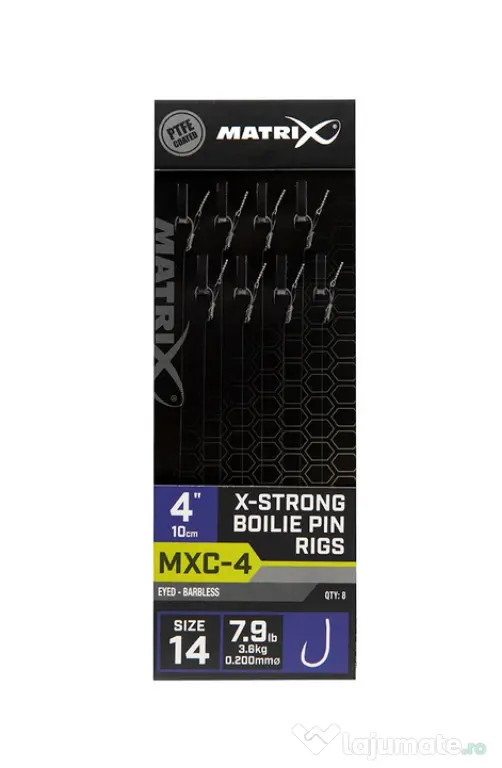 MATRIX RIGURI MATRIX MXC-4 BARBLESS X-STRONG BOILIE PIN, 10cm, 8buc Nr 12