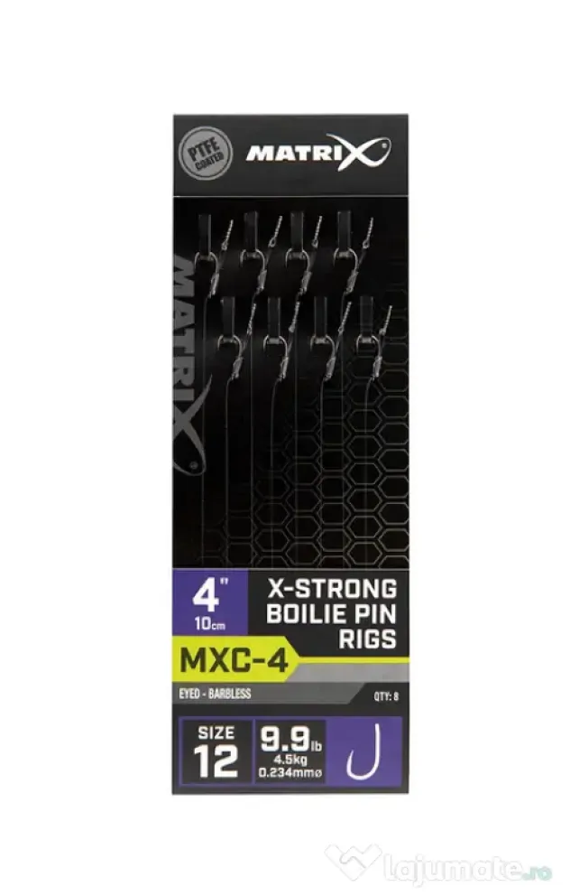 MATRIX RIGURI MATRIX MXC-4 BARBLESS X-STRONG BOILIE PIN, 10cm, 8buc Nr 12