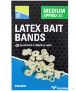 PRESTON INELE ELASTICE PRESTON LATEX BAIT BANDS, CLEAR, 50buc Medium