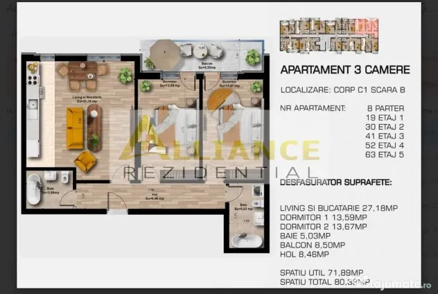 ???? APARTAMENT PREMIUM CU 3 CAMERE | 5 MINUTE DE METROU BERCENI | - Popesti Leordeni (Bucuresti-Ilfov)