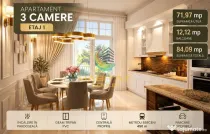 Vânzare Apartament 3 camere 84 mp - Popești Leordeni | 5 min Metrou Berceni
