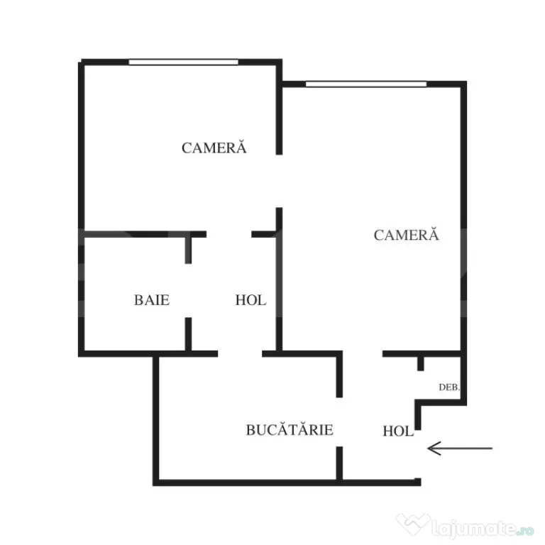 Apartament 2 camere, 47.55 mp, zona Bucium - Iasi (Iasi)