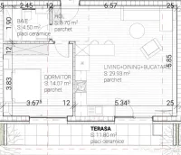 Apartament 2 camere | 52 mp utili + terasă 11,8 mp | Mară? 
