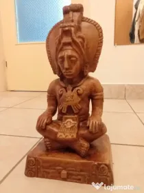Statuetă Aztecă din lut ars – realizată manual (31 cm, colecție/decor)