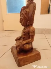 Statuetă Aztecă din lut ars – realizată manual (31 cm, colecție/decor) 