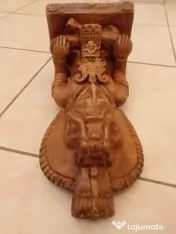 Statuetă Aztecă din lut ars – realizată manual (31 cm, colecție/decor) 