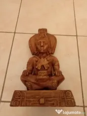 Statuetă Aztecă din lut ars – realizată manual (31 cm, colecție/decor) 