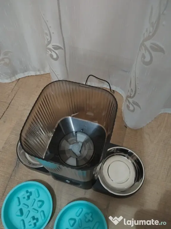 Hrănitor automat inteligent pentru pisici HoneyGuaridan, WiFi, Dual Bowl