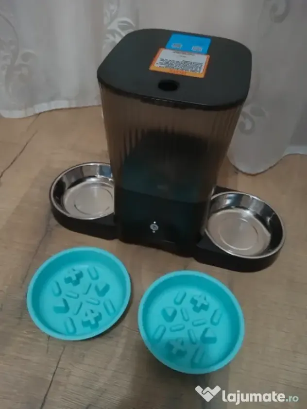 Hrănitor automat inteligent pentru pisici HoneyGuaridan, WiFi, Dual Bowl