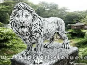 Statuetă leu mare în picioare, gri patinat, model S33. 