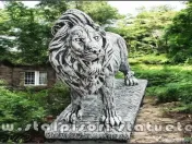 Statuetă leu mare în picioare, gri patinat, model S33. 