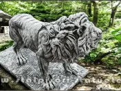 Statuetă leu mare în picioare, gri patinat, model S33. 